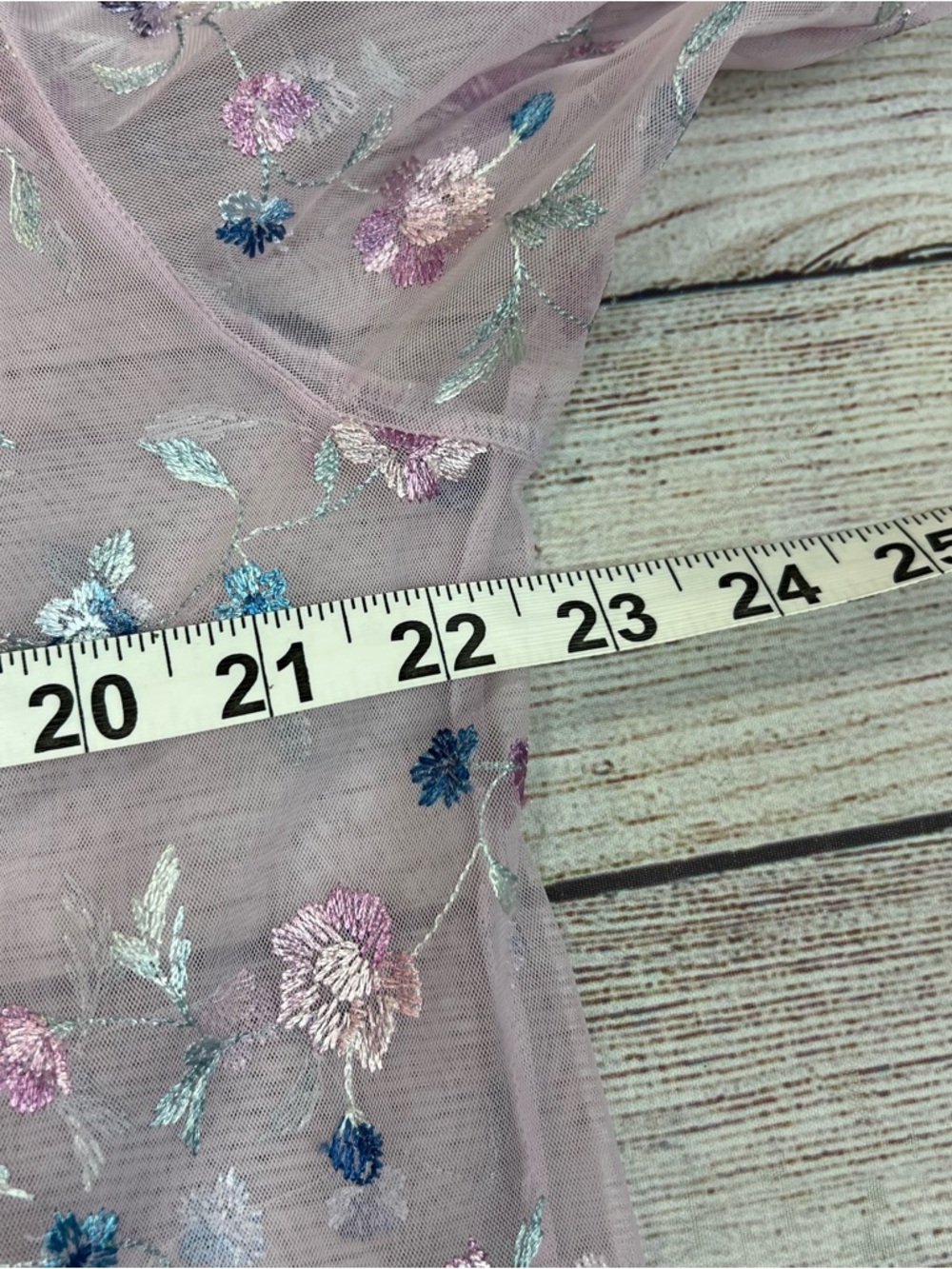 Lavender Purple Sheer Floral Embroidered Robe Fairy Whimsical Size M/L Boho - Picture 8 of 10